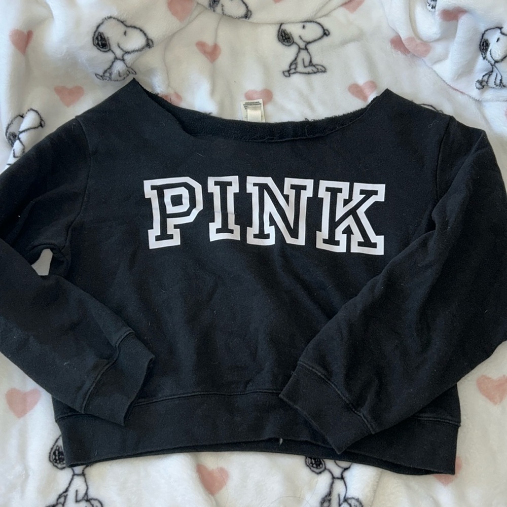 PINK Off the Shoulder Sweatshirt